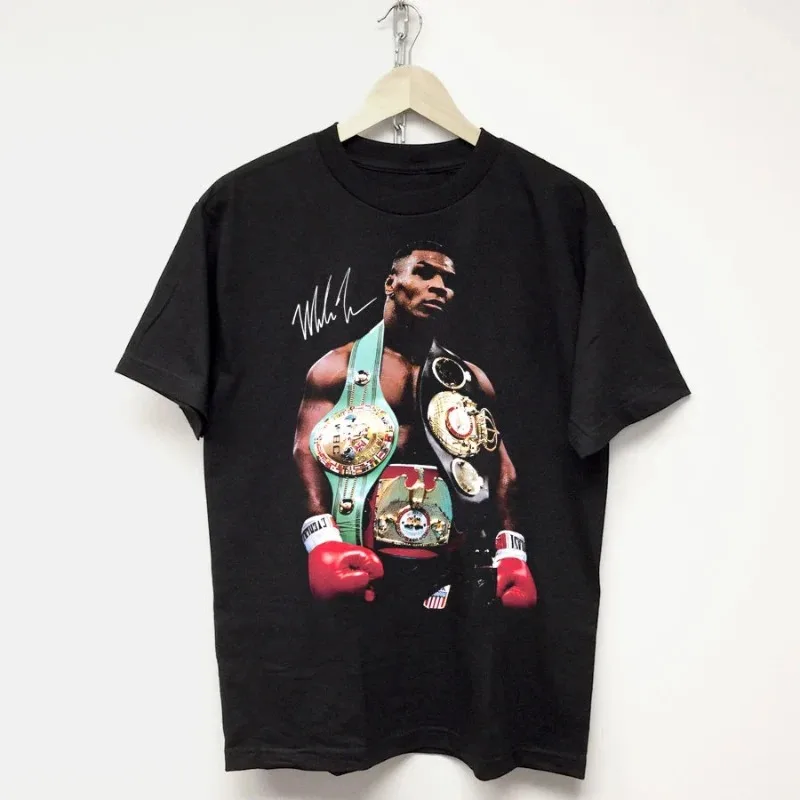 

Хлопковая футболка с принтом Mike Boxing, унисекс, для мужчин и женщин, повседневные топы Tyson, летние футболки с круглым вырезом и короткими рукавами, футболка с графическим рисунком, большие размеры S-3XL