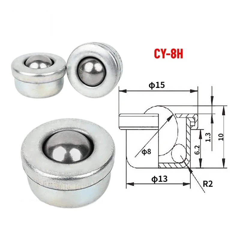 10/50/100PCS Free Shipping Small Pressed Universal Ball CY-8H Bull Eye Wheel Universal Ball Bearing Conveying Ball