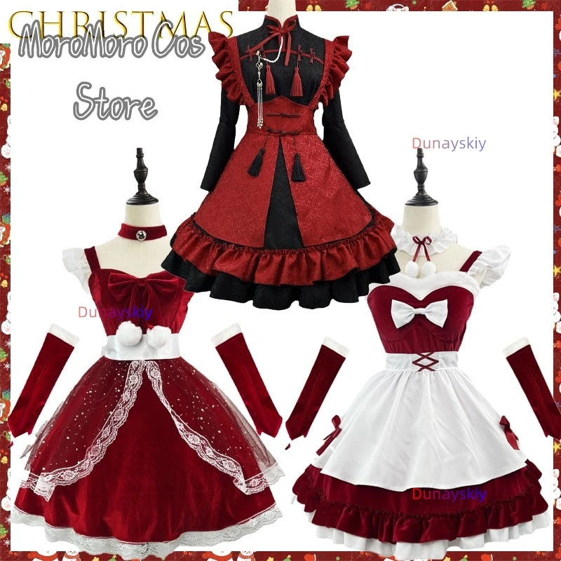 

Чистый соблазнительный бархат горничной Рождественская 코스프레 плюс наряд для косплея аниме игровой персонаж платье для ролевых игр Рождественская униформа полиэстер