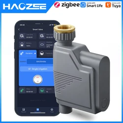 Tuya Smart Zigbee Watering Timer Smart Sprinkler Drip Irrigation System Built-in Water Flow Recorder Water Controller