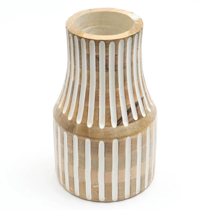 

Decorative Handcrafted Accent Wood Vase for Living Room
