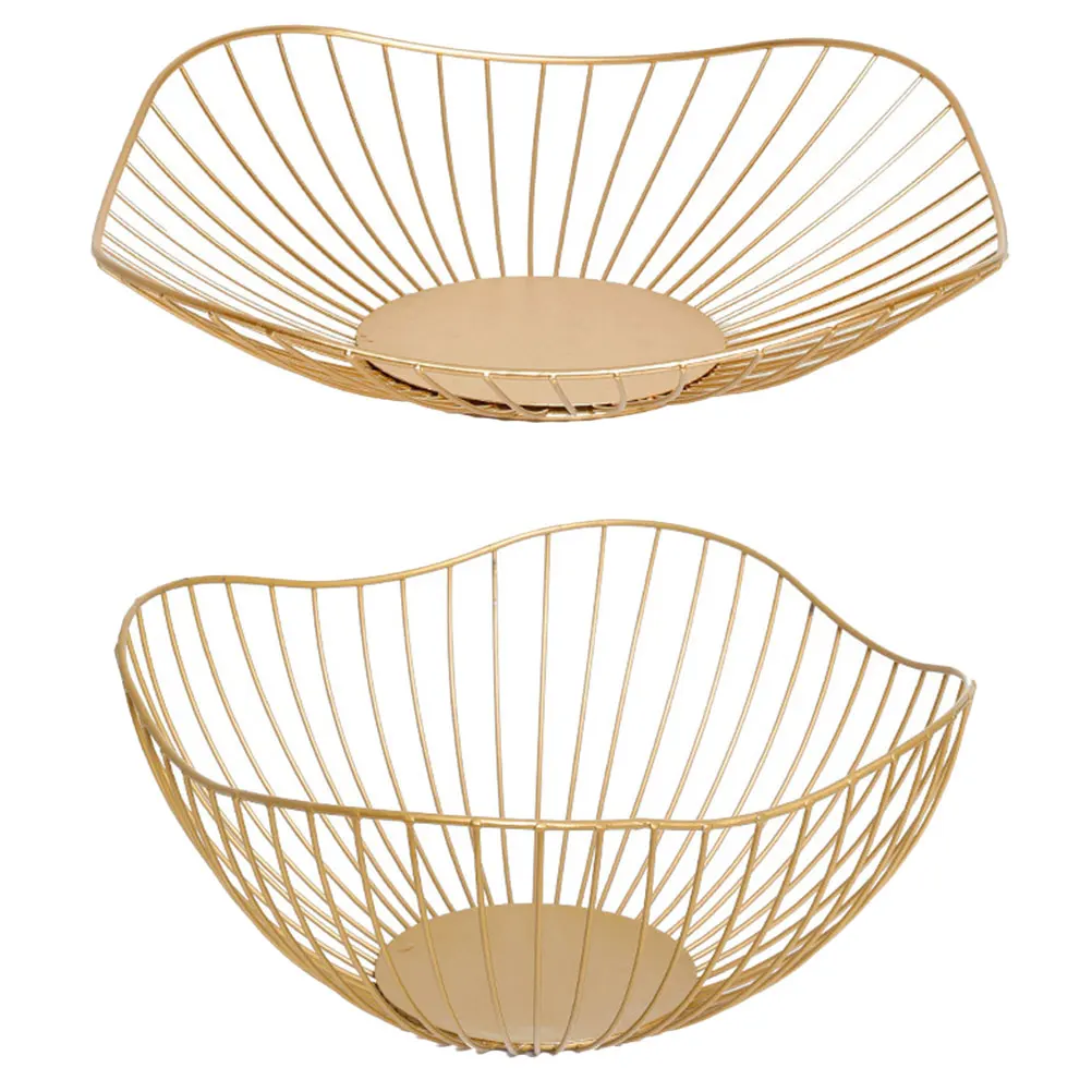 

2 Pcs Iron Vegetable Basket Storage Containers for Kitchen Vegetable Snack Container Fruit Basket Snack Modern Table