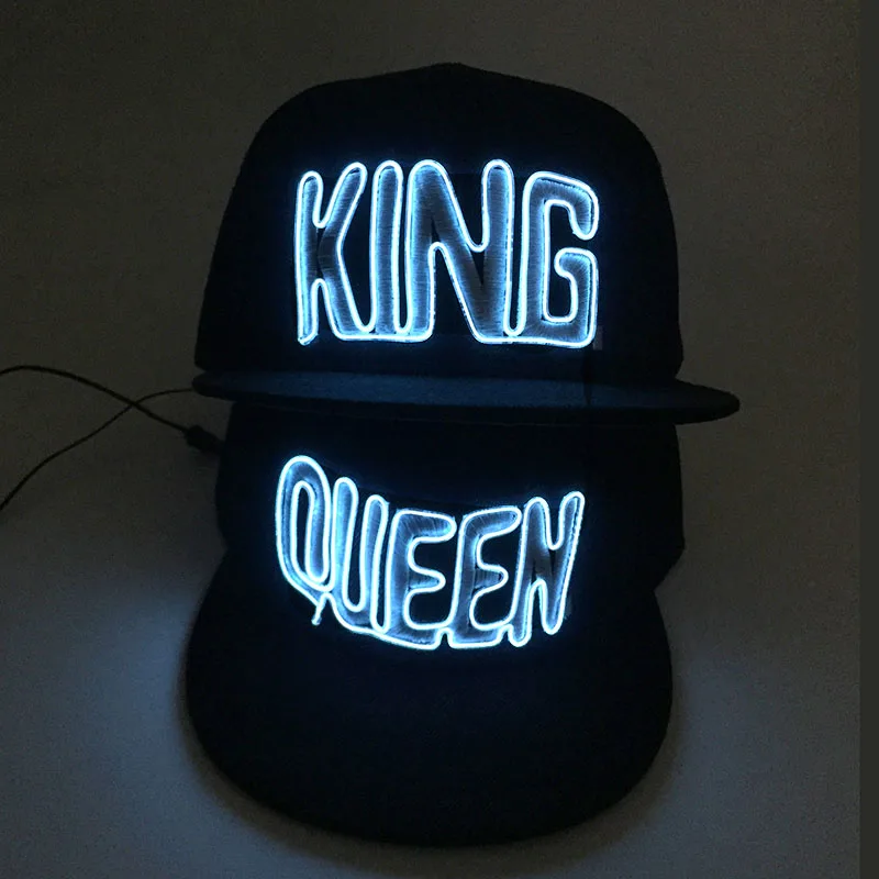 LED Valentine's Day Baseball Caps King And Queen Cap Men's and Women's Hip-hop Hat Valentine Holiday Street Style Led Supplies