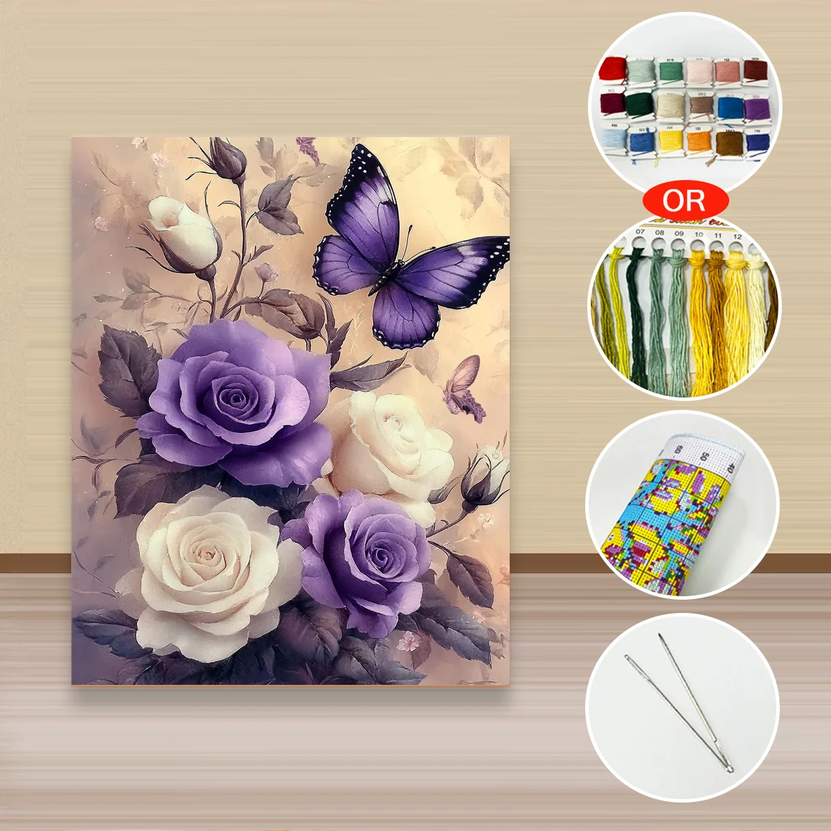 1 Stück, 40 x 50 cm / 15,7 x 19,69 Zoll, 11CT/14CT Kreuzstich-Set, DIY-Stickset als Geschenk zum Valentinstag, für Festivals, Porträt. – Detail 3