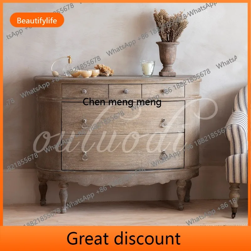 

M53 American country solid wood chest small storage cabinet French household storage bedside cabinet