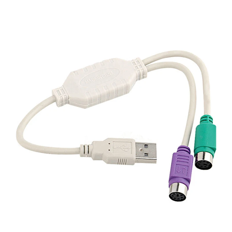 

USB Male to Dual PS2 Female Cable Adapter Converter USB to Two PS/2 for mouse, keyboard, computer cable, and more