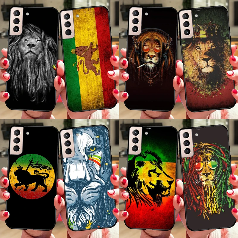 Rasta Lion Reggae Bob Marleys Cover For Samsung Galaxy S23 S21 Ultra S20 FE S8 S9 S10 Note 10 Plus Note 20 S22 Ultra Case