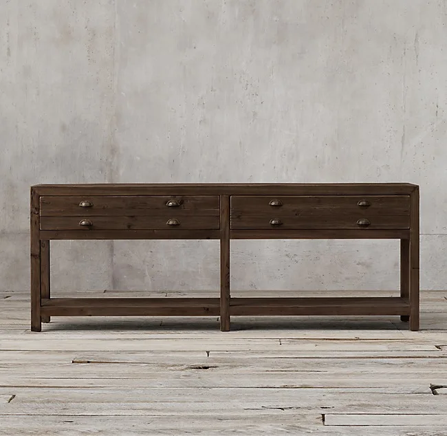 Furniture Solid wood porch table Foyer porch Old pine decorative cabinet