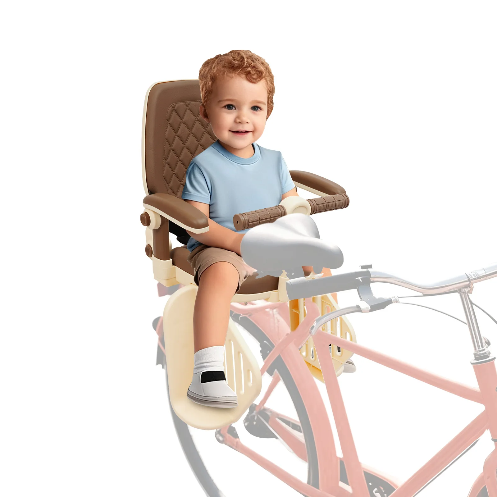 Tylny fotelik rowerowy dla dziecka od 8 miesięcy do 8 lat, odłączany nosidełko rowerowe dla dzieci do rowerów dla dorosłych z poduszką, poręczą i pedałami