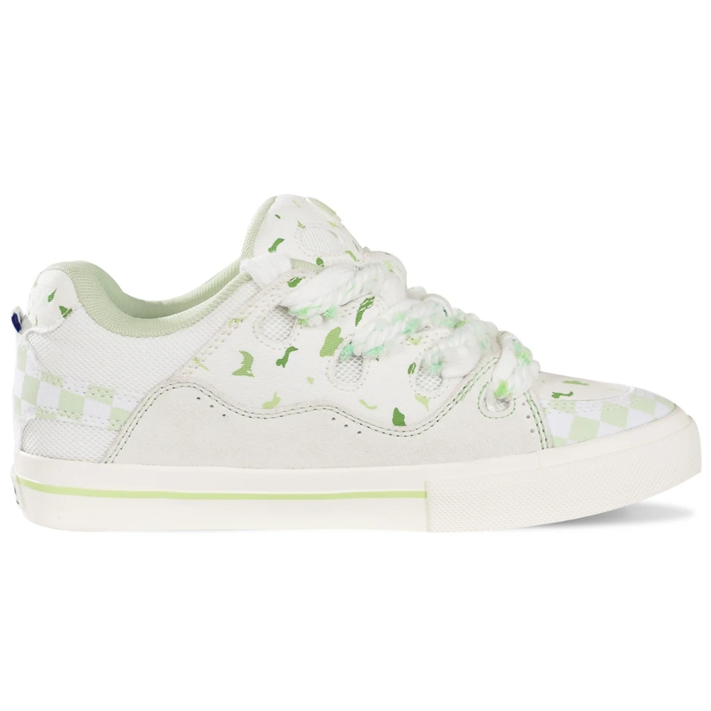 Ollieskate Magic Bake White Green Bread Sneakers Unisex Low Top Trendy Anti Slip Skateboard Shoes