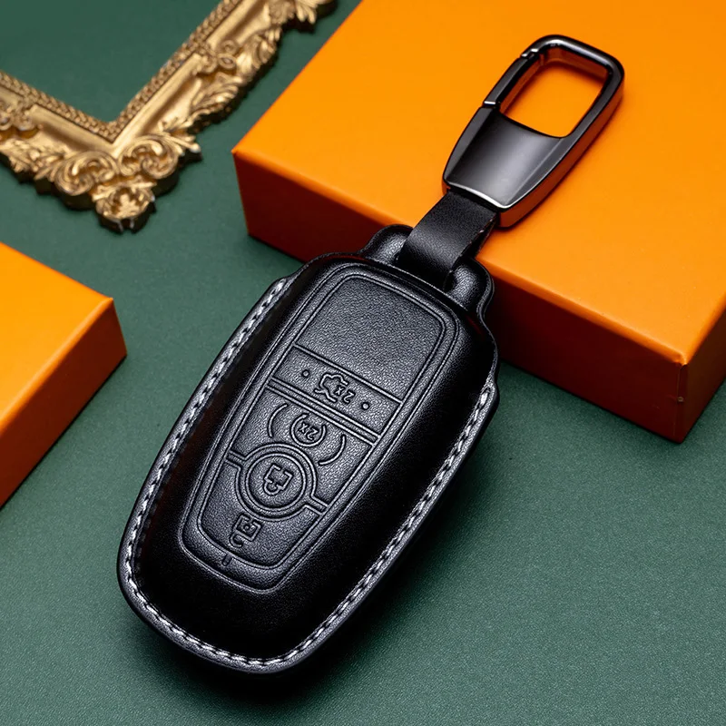 For ford mondeo key cover sharp inter sharp world explorer car fox leather bag shell buckle