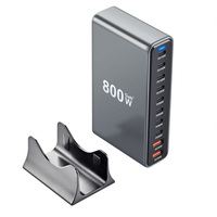 10 Ports 800W GaN Fast Charger PD3.1 PPS USB C Type C Fast Charging Station Adapters for iPhone Samsung Xiaomi Huawei