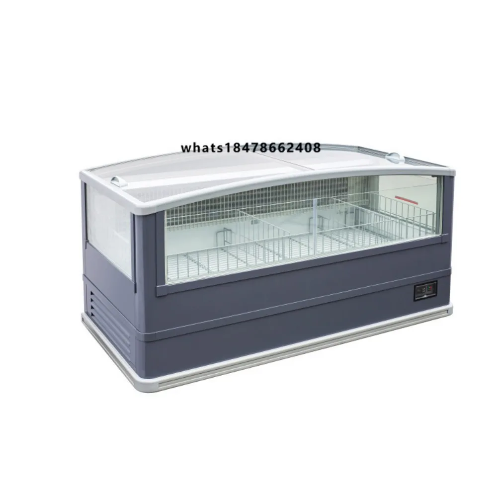 Commercial Display Freezer Horizontal Freezer High Window Glass Door Freezer