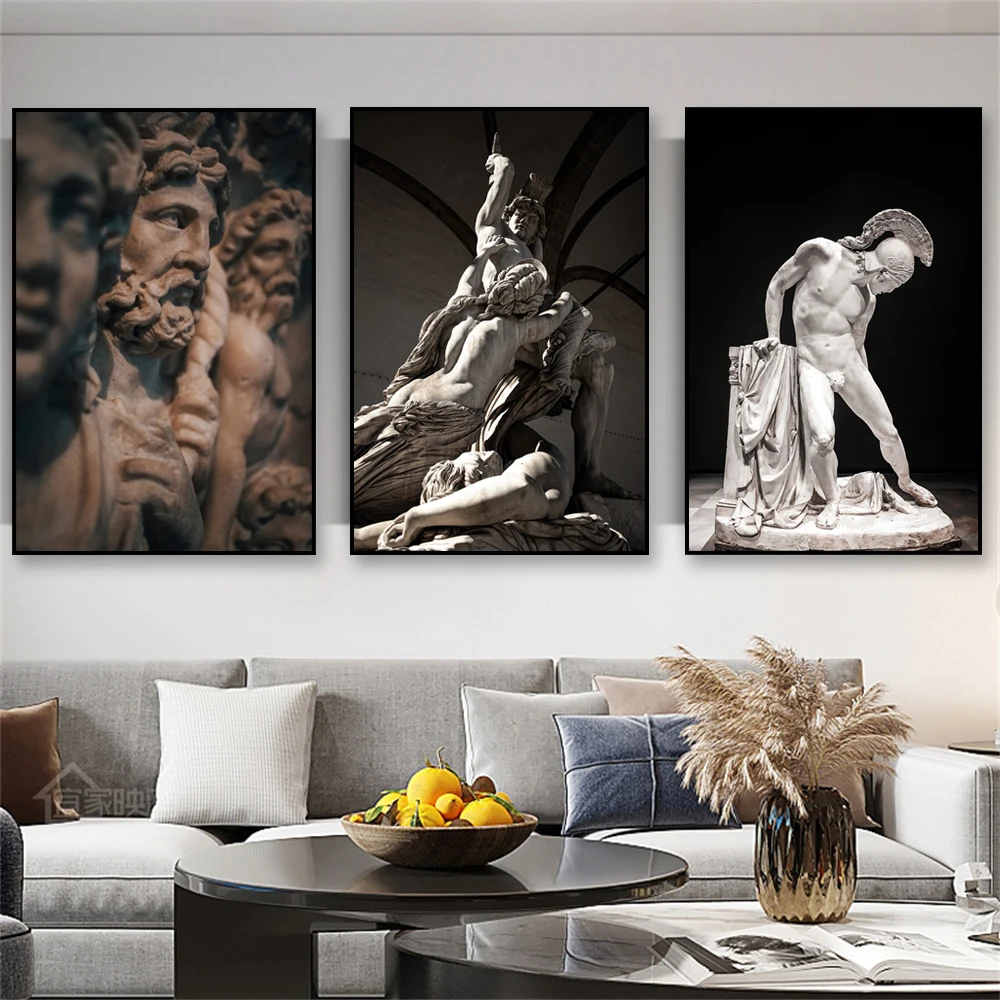 Modern Greek Mythology God Poster Goddess Marble Sculpture Canvas Painting Classical Art Greek God Print Wall Picture Home Decor