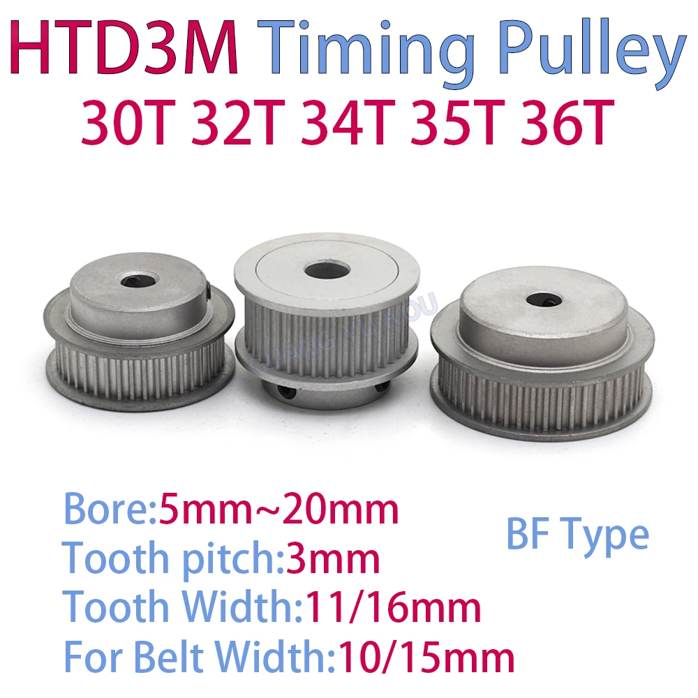 

HTD 3M 30Teeth 32Teeth 34Teeth 35Teeth 36Teeth Timing Pulley Bore 5mm~20mm For Belt Width 10/15mm Synchronous Wheel Belt Pulley