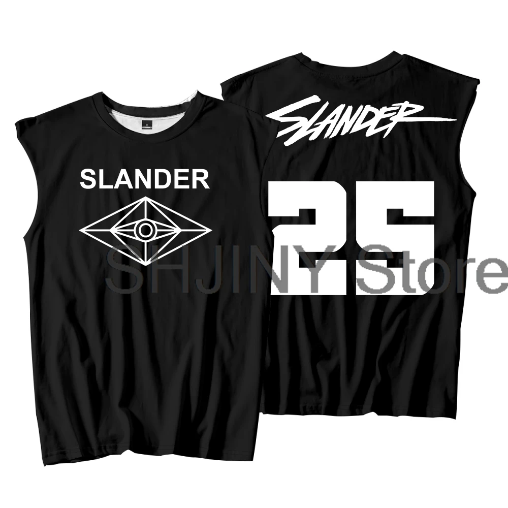 

Slander 25 Logo Tank Tops 2025 Music Festival Merch Unisex Sleeveless Vest Women Men Outdoor Streetwear Tops
