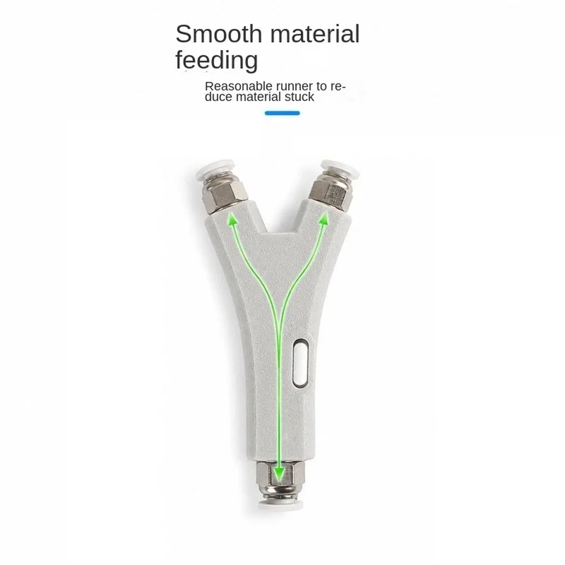 DT21 Y Shape Dual Filament Splitter for Bambu X1 P1 Series 3D Printer, Transparent Shunt, Multi-Color Printing