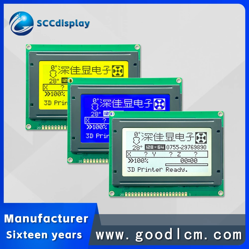 Large-window LCD12864 Liquid Crystal Display TG-12864A AIP31107/31108 drive Monochrome 128*64 Dot Matrix LCM Module