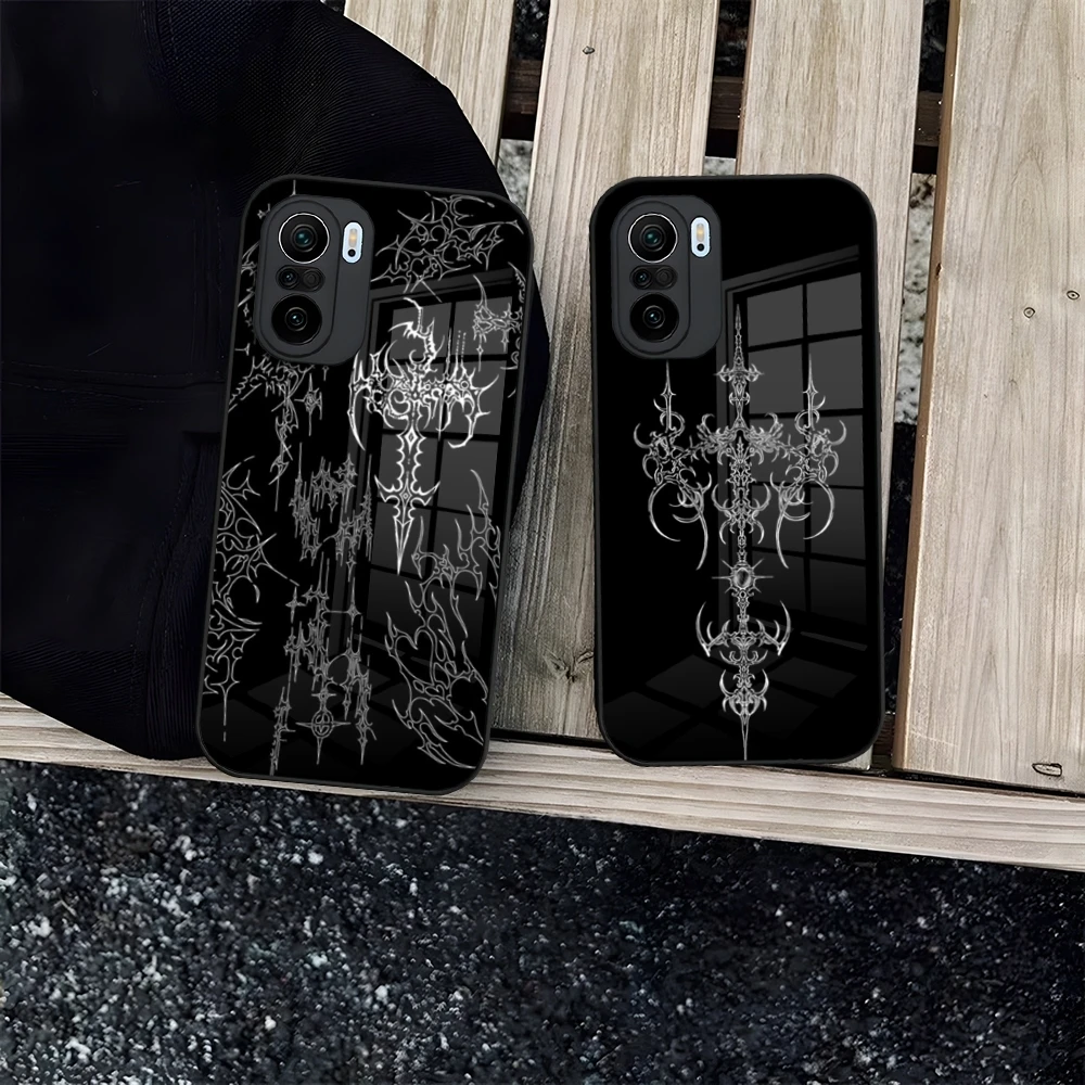 Cyber Sigil Cross Phone Case for Redmi 12c 13c 12 13 Note 13 Pro Plus 11 12 Pro 10 11s 12s Tempered Glass Cover