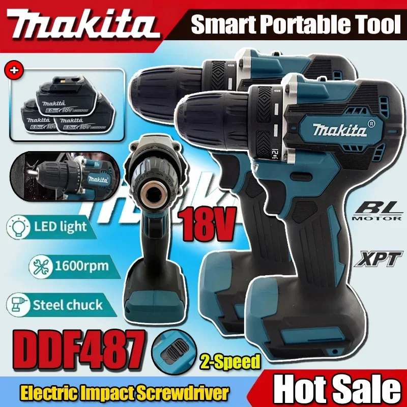 

Makita DDF487 Cordless Brushless Electric Drill Driver Compact High Torque LXT Electric Variable Speed Brushless Motor Tool