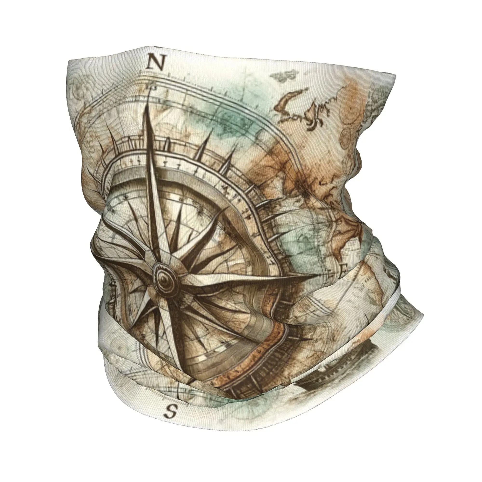 Compass pattern Bandana Neck Cover Printed Mask Scarf Multi-use Face Mask Hiking Fishing For Men Women Adult