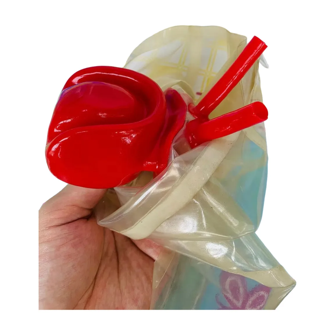 

latex mask with red teeth and nose tube open eyes 0.4mm