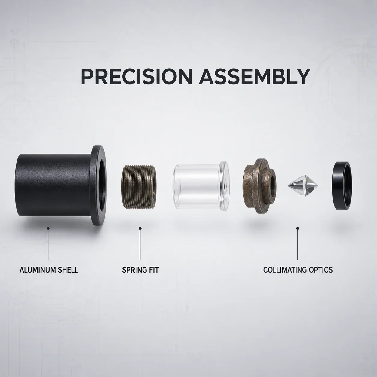 360-Degree Horizontal Level Laser Module DIY Kit with Metal Collimating Lens Shell Spring for LD Balance