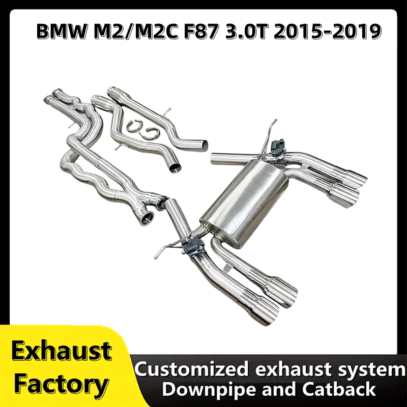 For BMW M2 M2C F87 3.0T 2015-2019 Automotive Parts Stainless Steel High Performance Exhaust Pipe System Cat Back Muffler