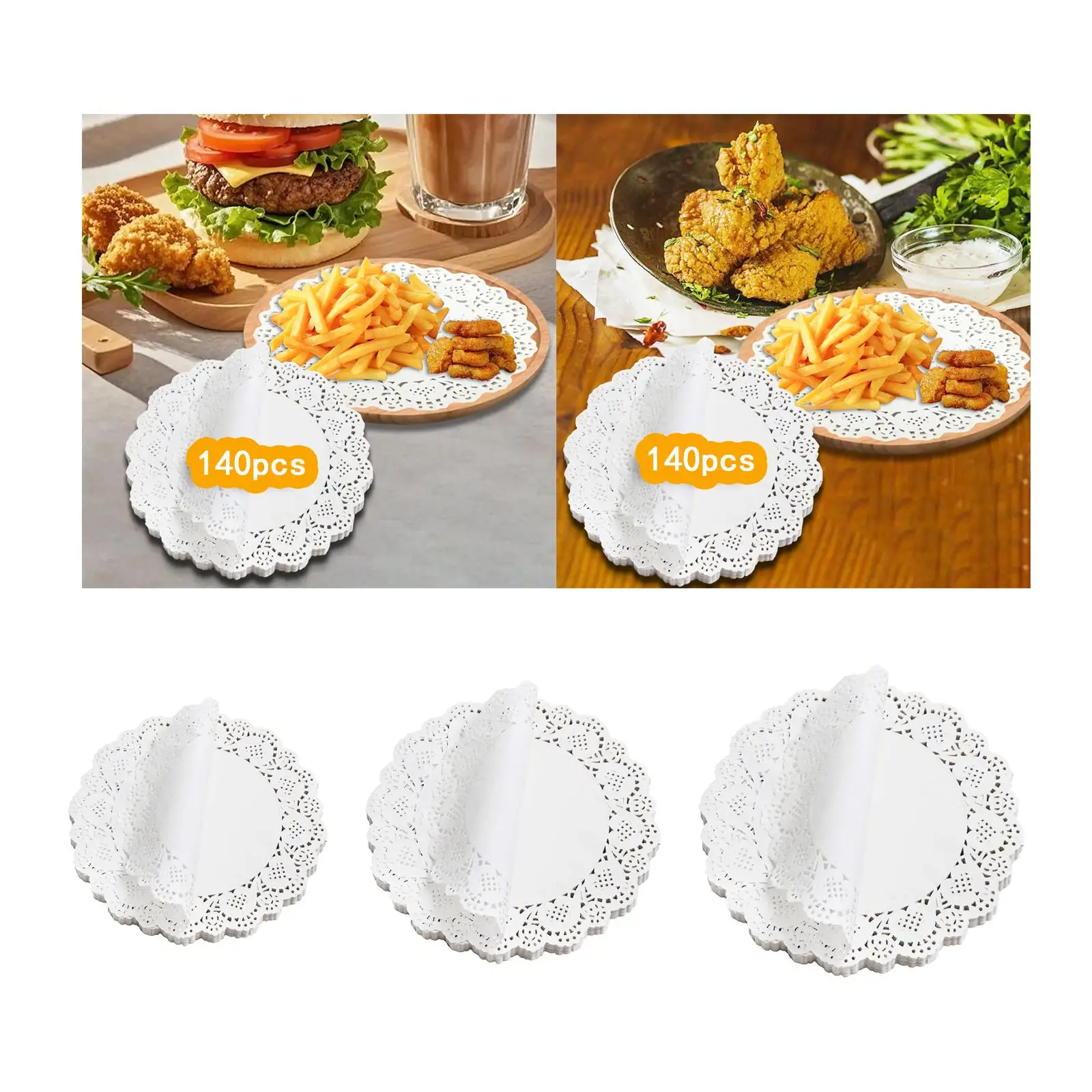 140 Pieces Paper Doilies Round Multipurpose Portable Versatile Table Decoration