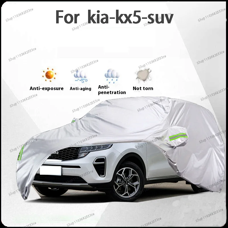 

Чехол для автомобиля Kia KX5 Fit — водонепроницаемый, пылезащитный, солнцезащитный козырек (УФ), снегозащитный | Серебряное полное покрытие с защитой в течение всего дня