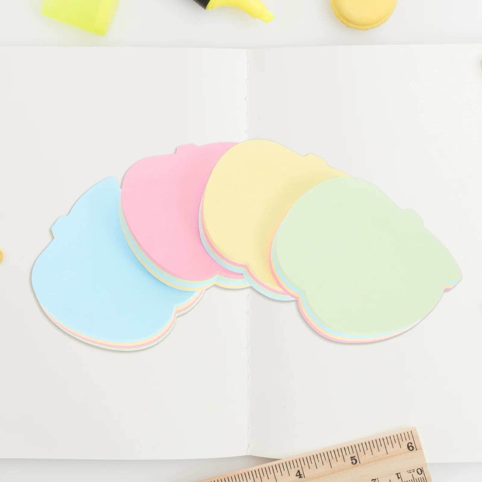 

10Packs Apple Shape Portable Colorful Self-Adhesive Memo Pads Blank Note Pads Quick Notes Reminder Sheets for Office Home