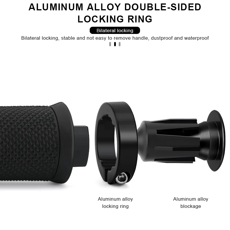 1Pair Bike Grip With End Cap Fixed Gear Lock-on Ring Mountain Bicycle Handlebar Grips Rubber Anti Slip Shock Absorbing MTB Cuffs view 3