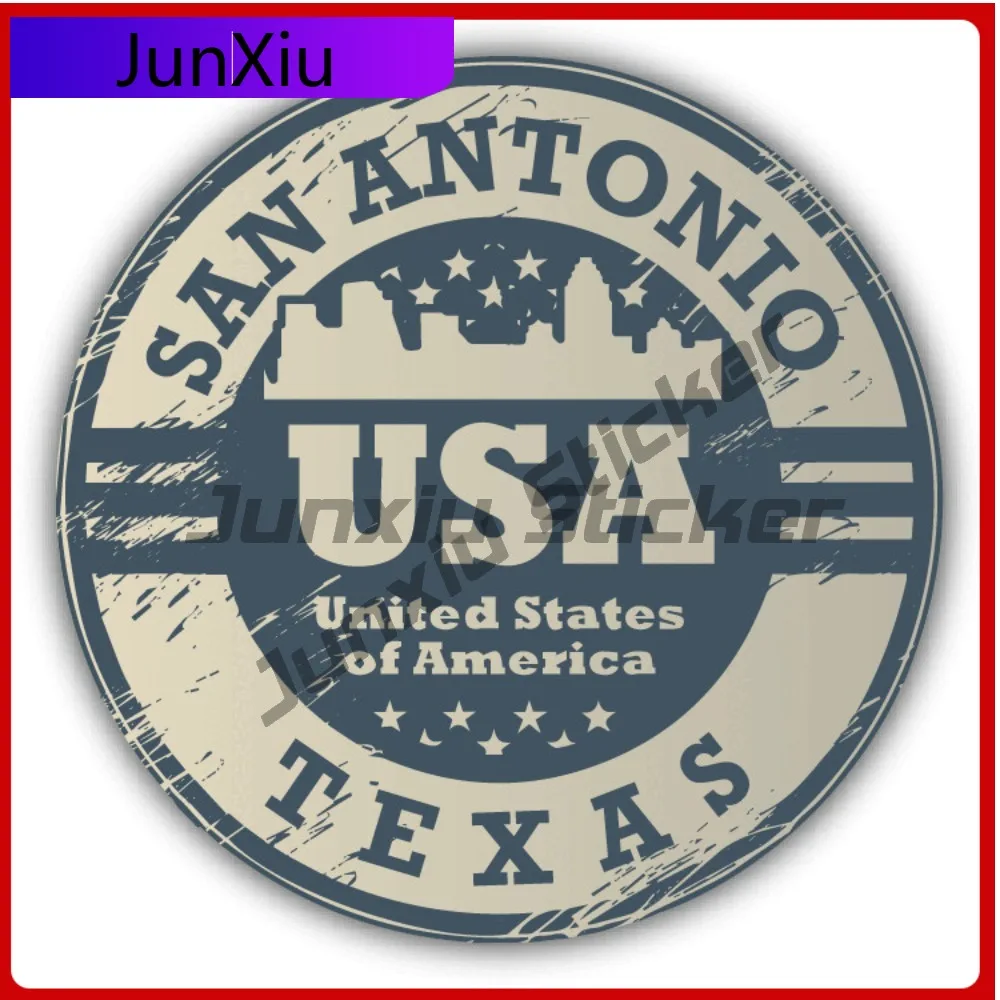 

Flag San Antonio Texas Usa Grunge Stamp Car Decal Bumper Stickers Cute Style Motorcycle Use For Door P Vehicle Exterior Decor