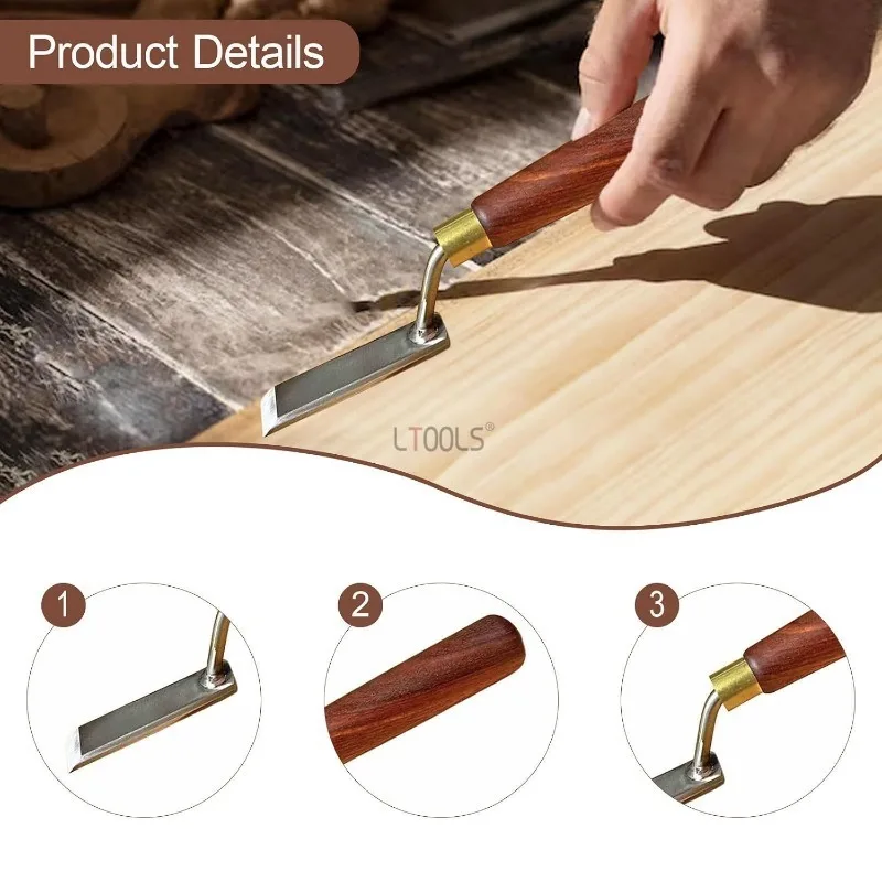 Woodworking White Steel High Foot Shovel Professional Portable Auxiliary Wood Cutting Wear-resistant Gooseneck Shovel Tool Set