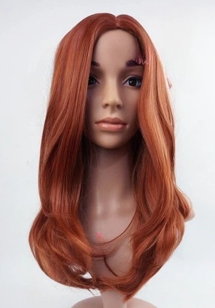 

W66 Light Auburn Ginger Mix Slight Wavy Layered Full Wig Synthetic studio7-uk