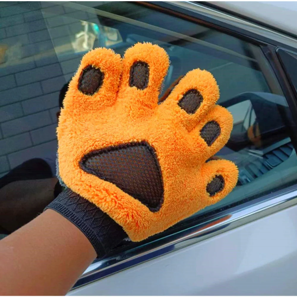 

Five-finger Car Wash Microfiber Chenille Gloves Soft Thick Car Cleaning Mitt Double-faced Glove for Auto Detailing Care