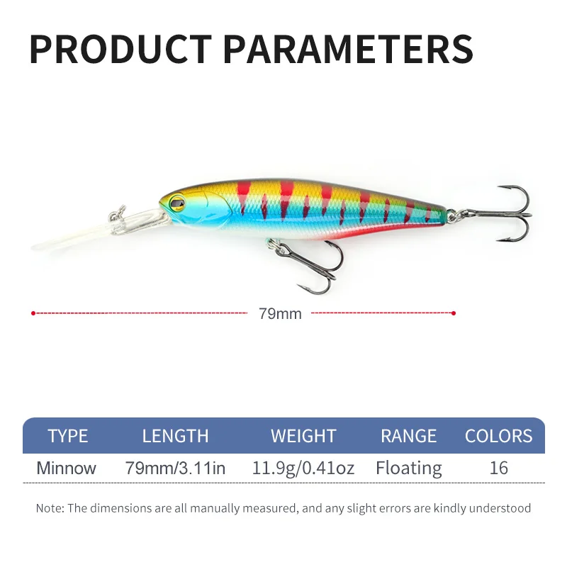 MSEASFREE Floating Minnow 79mm 11.9g Fishing Lure Wobblers Rattle Artificial Hard Bait Freshwater Saltwater Baits For Bass Pike