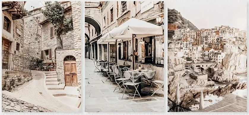 3PCS frameless decorative art print,Italian Travel Poster Frameless Canvas Art Prints of Florence Tuscany Italian Countryside