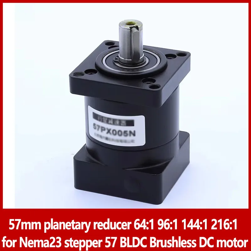 

Планетарный редуктор 57 мм 64:1 96:1 144:1 216:1 для шагового двигателя Nema23 57 BLDC Бесщеточный двигатель постоянного тока