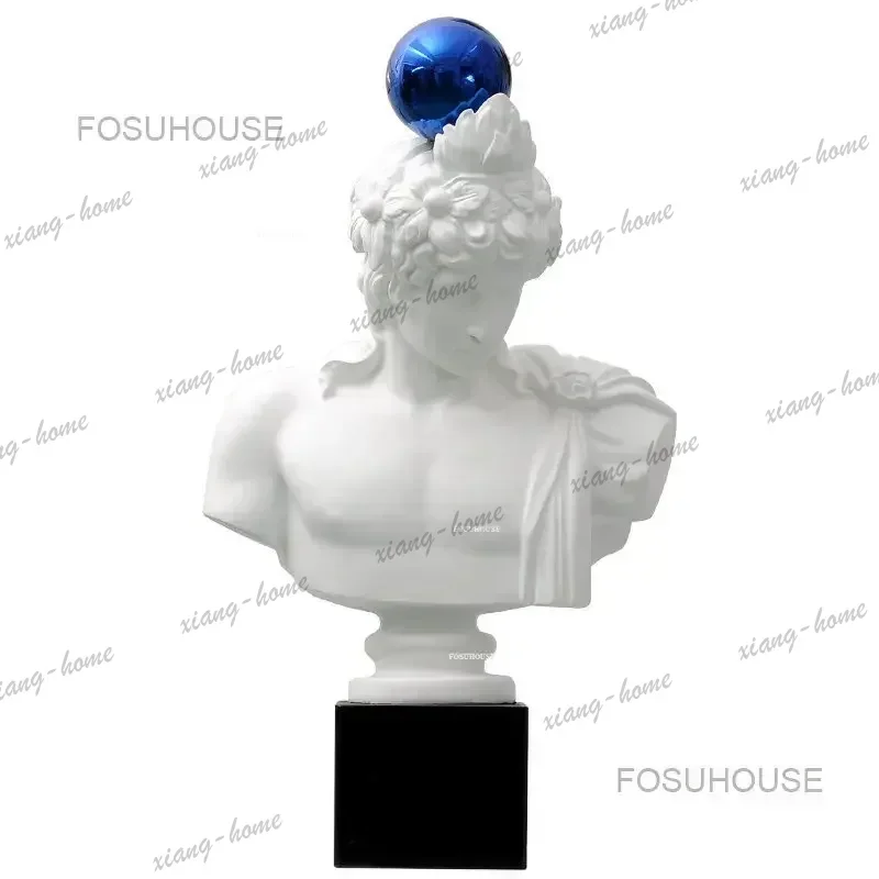 Scandinavian King Head Sculptures Venus Ornaments Statues Home Decor European Apollo Abstract Masked Sculptures Room Decoration