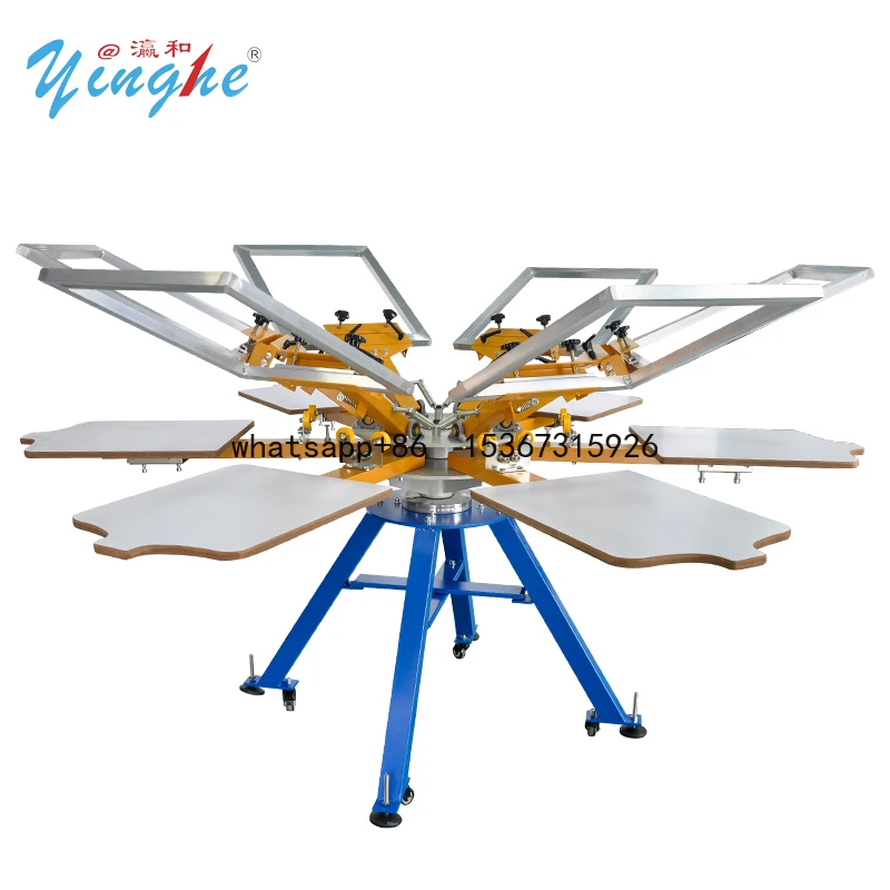 Yinghe full set 6 Color 6 Station Screen Printing Machine for Garment with dryer