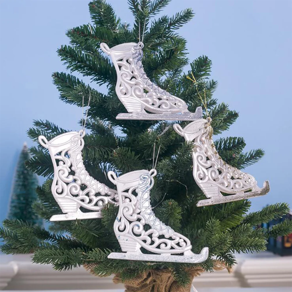 4 Pcs Skating Shoes Shape Pendant Acrylic Hanging Decoration Party Supplies Skates Wall Crafts