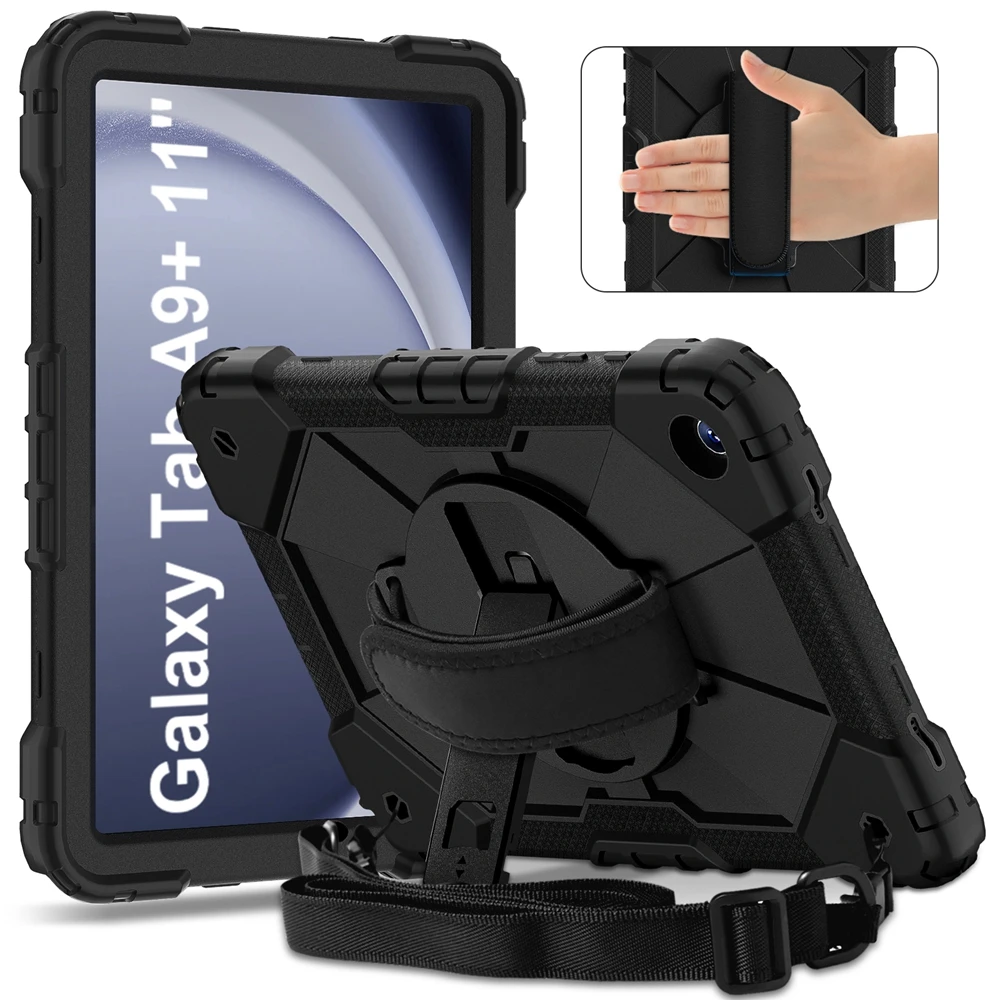 For Samsung Galaxy Tab A9 Plus A9+ 2023 11 inch SM-X210 SM-X215 Case Kids Safe Shoulder Strap Shockproof Stand Tablet Cover