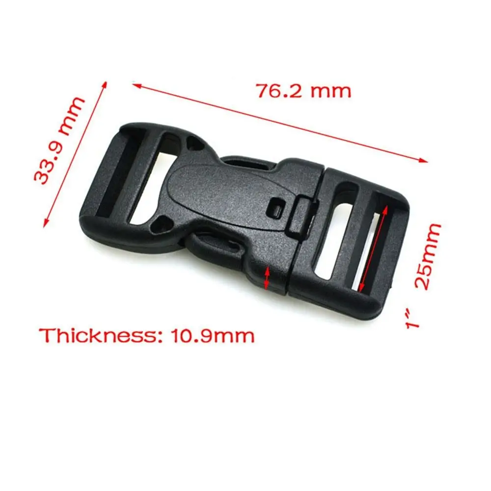 High Quality Black Plastic Hardware LED 20/25/32/50mm Side Release Buckles Tatical Backpack Buckle Outdoor Tool