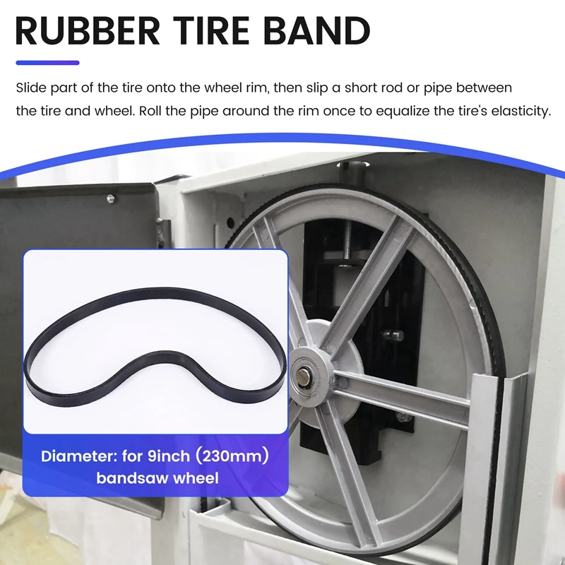 

2 Pieces Band Saw Rubber Tire Band Woodworking Spare Parts For Band Saw Scroll Wheel