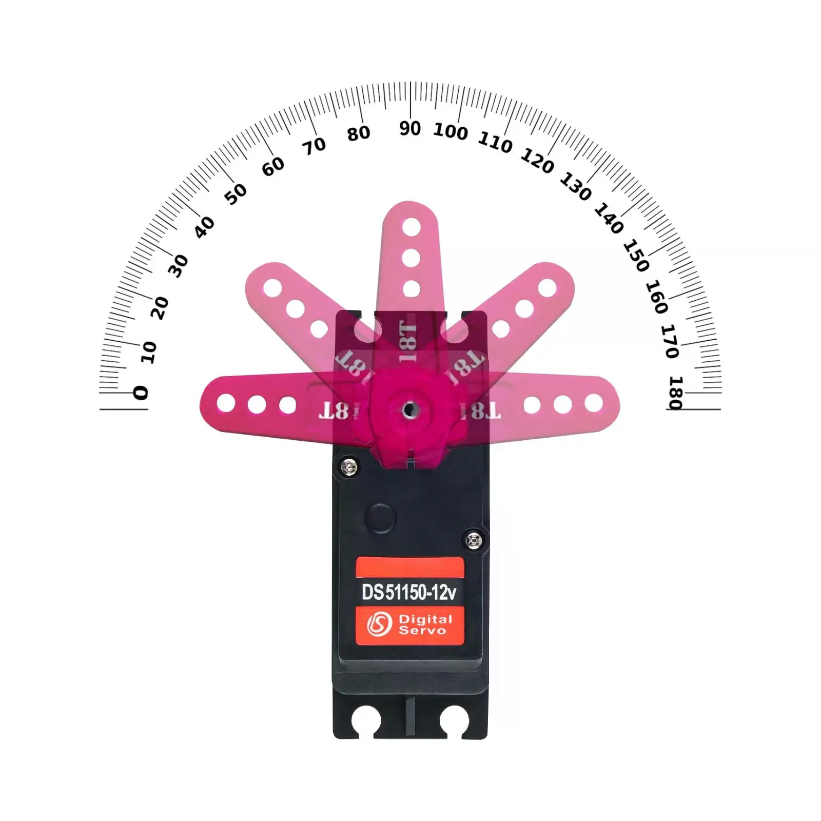 150kg.cm デジタルサーボ 12V 防水 IP66 メタルギア 180/270 °   RC ドローン/ロボット/大型車両用のプログラム可能な 25T サーボ アーム