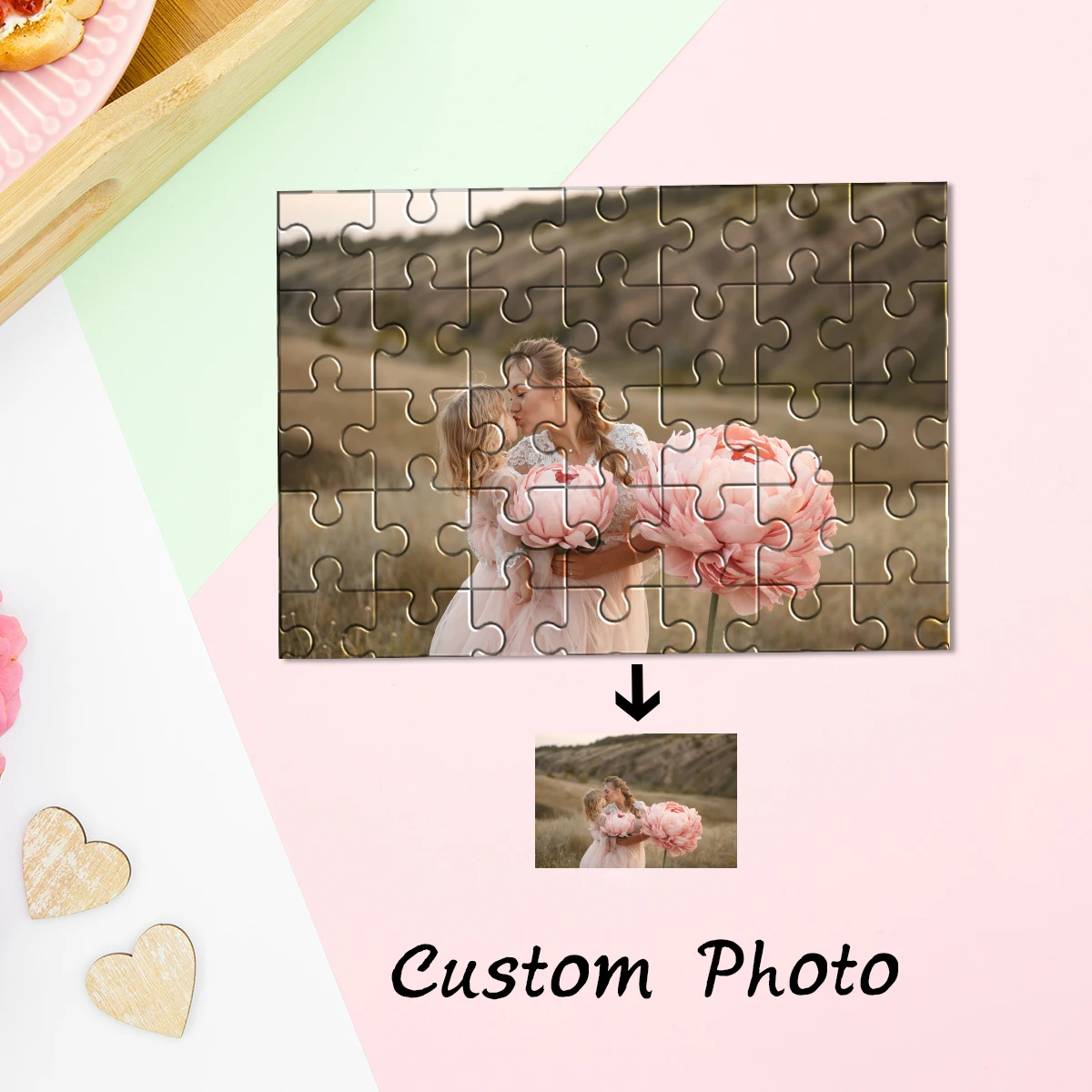 35/150/300/500/1000 Uds imagen personalizada foto personalizable rompecabezas de descompresión personalizados rompecabezas personalizados en fotos