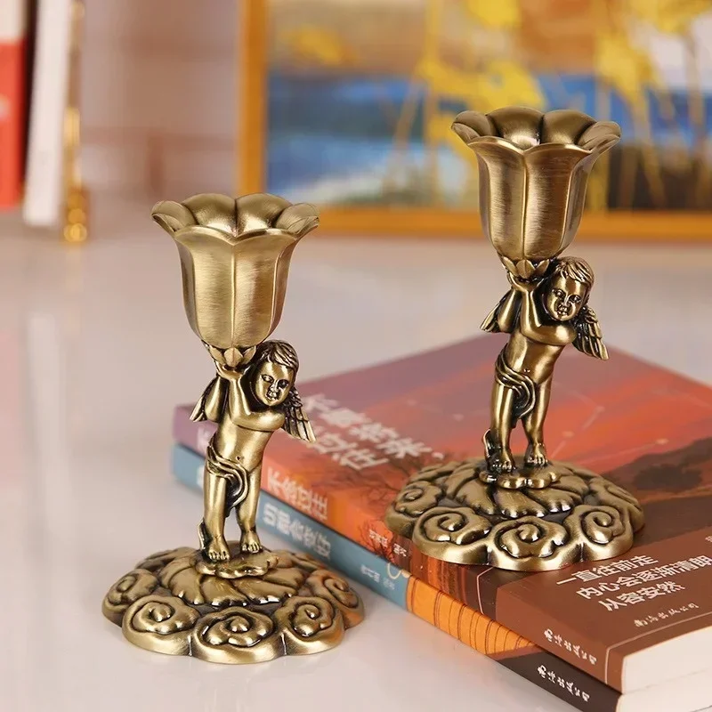 

1 Pair of Vintage Bronze Candlestick Decorations for Weddings, Holidays, and Parties Centro De Mesa Decorativo De Comedor