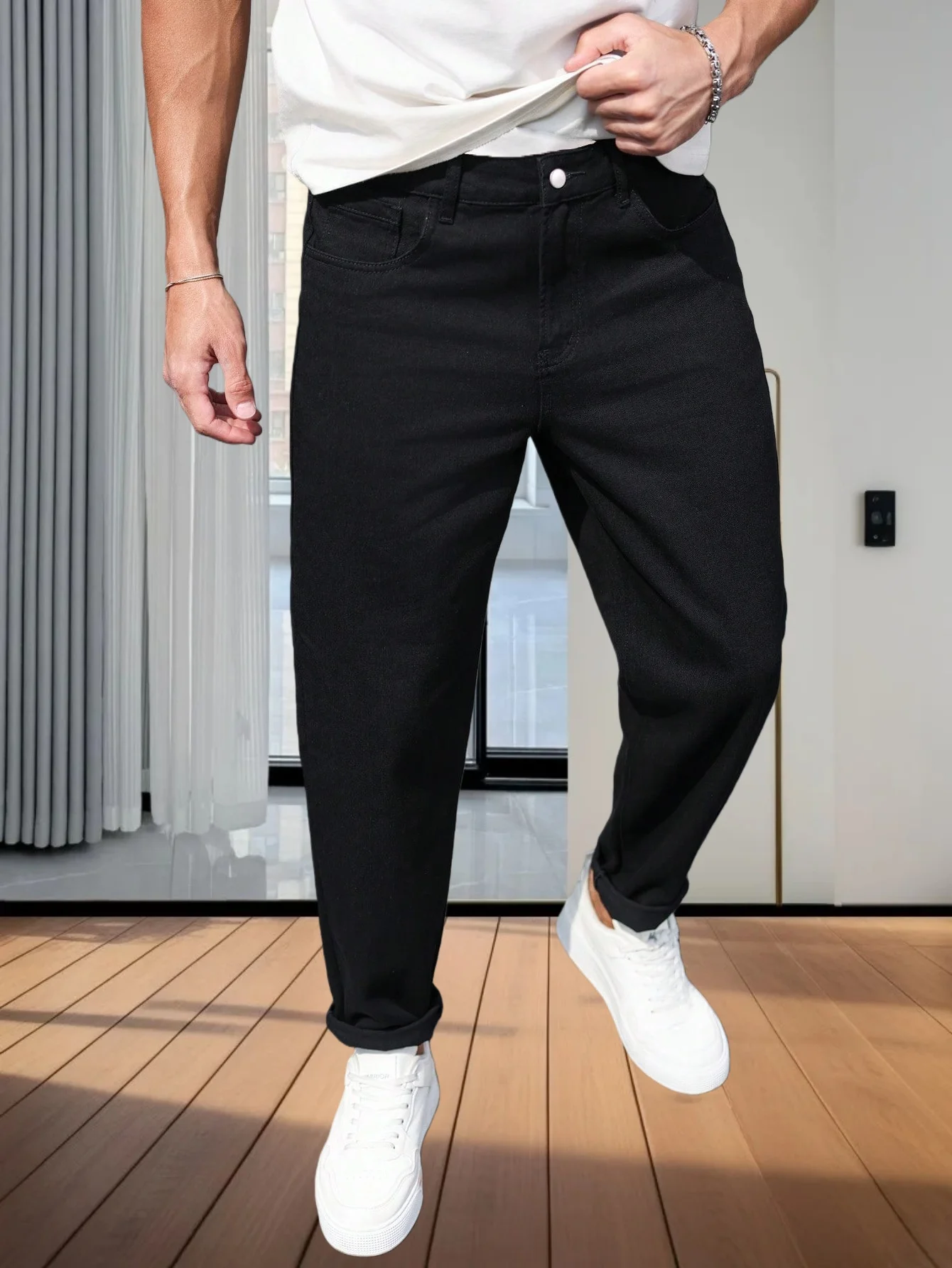 

Men's Blue Fashionable Casual Street Style Slim Fit Blue Jeans Jeans Mens
