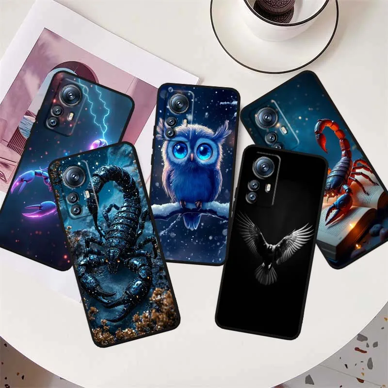 

Animal Pig Scorpion Dragon Art For Xiaomi Mi 15 14 13 13T 12 12T 12S 11 11i 11T Pro Ultra Lite 5G Black Soft Cover Phone Case
